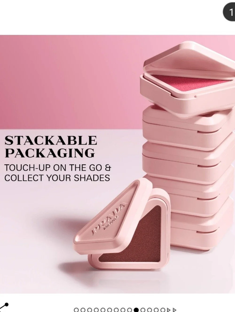 NIB PRADA TOUCH CREAM TO POWDER SOFT BLUR LONG WEAR BLUSH IN PEACH